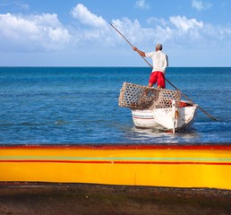 Pêcheur rodriguais à la gal, anse Mourouk 