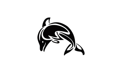 line art dolphin logo vector