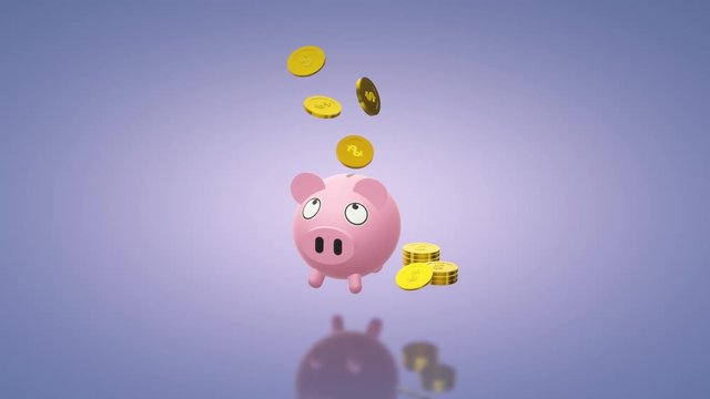 The Piggy bank coin 3d rendering for money content.