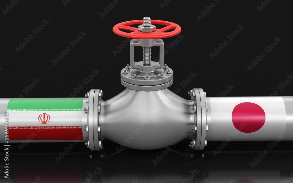 Poster pipeline with flags. image with clipping path
