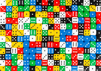 Pattern of random ordered polychrome dices