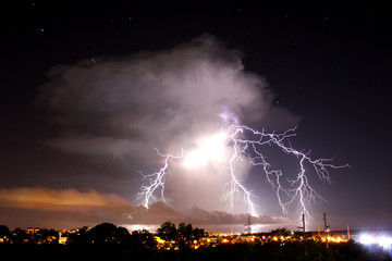 Fototapeta na wymiar Storm cell above Darwin , NT, Australia