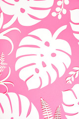 Festive background. Tropical theme. Summer. Hawaii. Party, birthday. View from above. Flat lay.