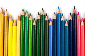 colored pencils close up. pencils for drawing. colored pencils