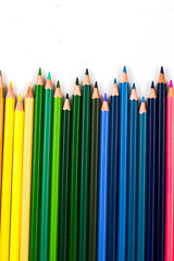 colored pencils close up. pencils for drawing. colored pencils