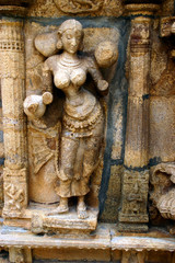 Sexy statue of Indian goddess in temple at Trichy in India