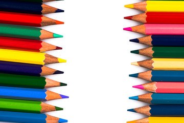colored pencils close up. pencils for drawing. colored pencils