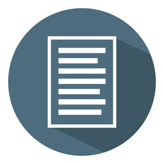 Vector Document Icon. White Sign Business Concept. Flat Style. Vector illustration for Design, Web, Infographic.
