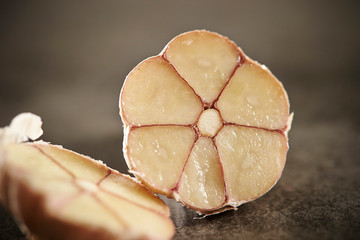 Cut in half garlic