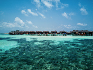 Fototapeta na wymiar Aerial drone photo - The beautiful Maldives islands