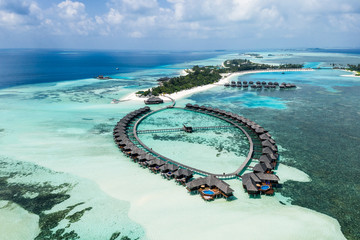 Aerial drone photo - The beautiful Maldives islands