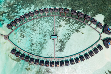 Aerial drone photo - The beautiful Maldives islands