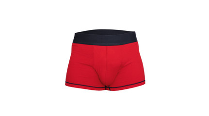 Red men underwear, isolated on white background. Clipping path include