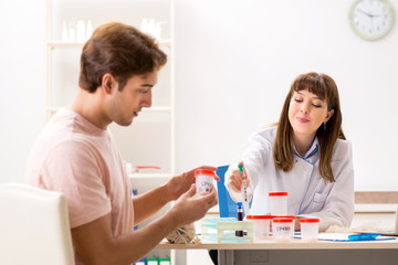 Fototapeta premium Male sperm donor visiting clinic