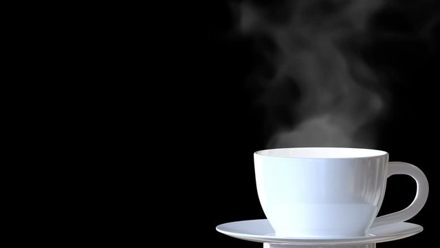 Cup of hot drink advertising with alpha channel