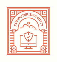 COMPUTER SECURITY ICON CONCEPT