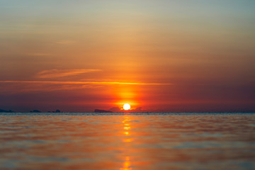 Beautiful sunset above the sea. Summer vacation concept. Thailand