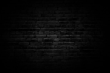 black brick wall with vignette - 257008035