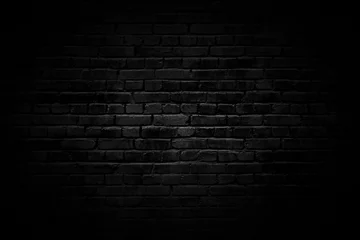 Poster de jardin Mur mur de briques noires avec vignette