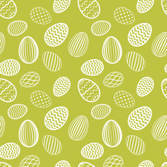 Easter egg seamless pattern. Pastel color, holiday eggs texture. Simple abstract decorative template for Happy Easter celebration. Stylized cute ornament wallpaper, card, fabric. Vector illustration