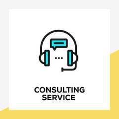 Fototapeta premium CONSULTING SERVICE LINE ICON SET