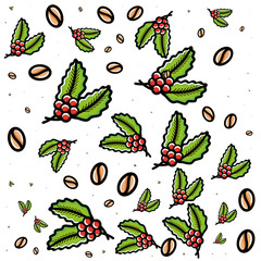 pattern of plant coffee and grains