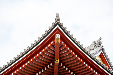 Fototapeta na wymiar japan temple roof and blue sky