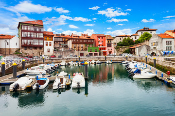 Llanes city marina in Spain