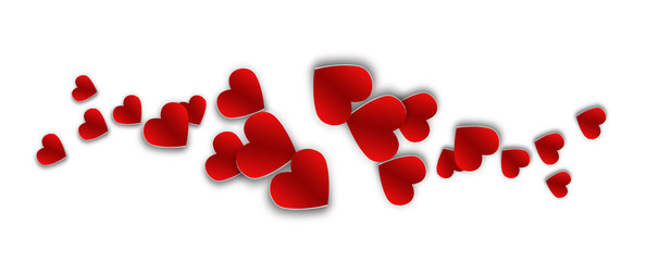   Red heart on a white background