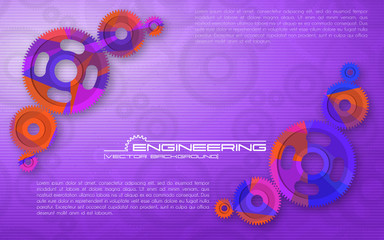 Gears. Abstract background for technical webpage. Vector illustration.