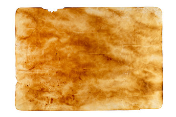 Paper sheet burnt old.