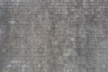 Detail of a slate roof on a house in Brittany, France