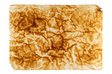 Paper sheet burnt old.