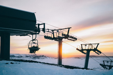 Ski lift resort winter