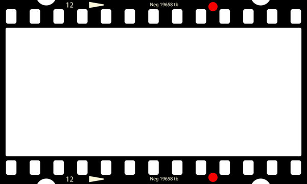 Empty panorama photo negative, picture frame, free copy space, vector