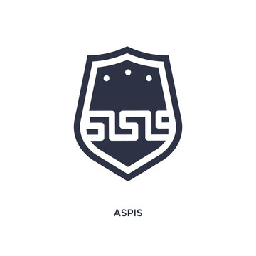 aspis icon on white background. Simple element illustration from greece concept.