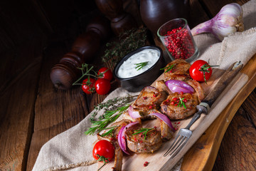 Tasty Lamb chops with mint and rosemary