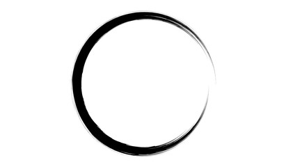 Grunge brush circle made for your project.Black oval shape made of ink.
