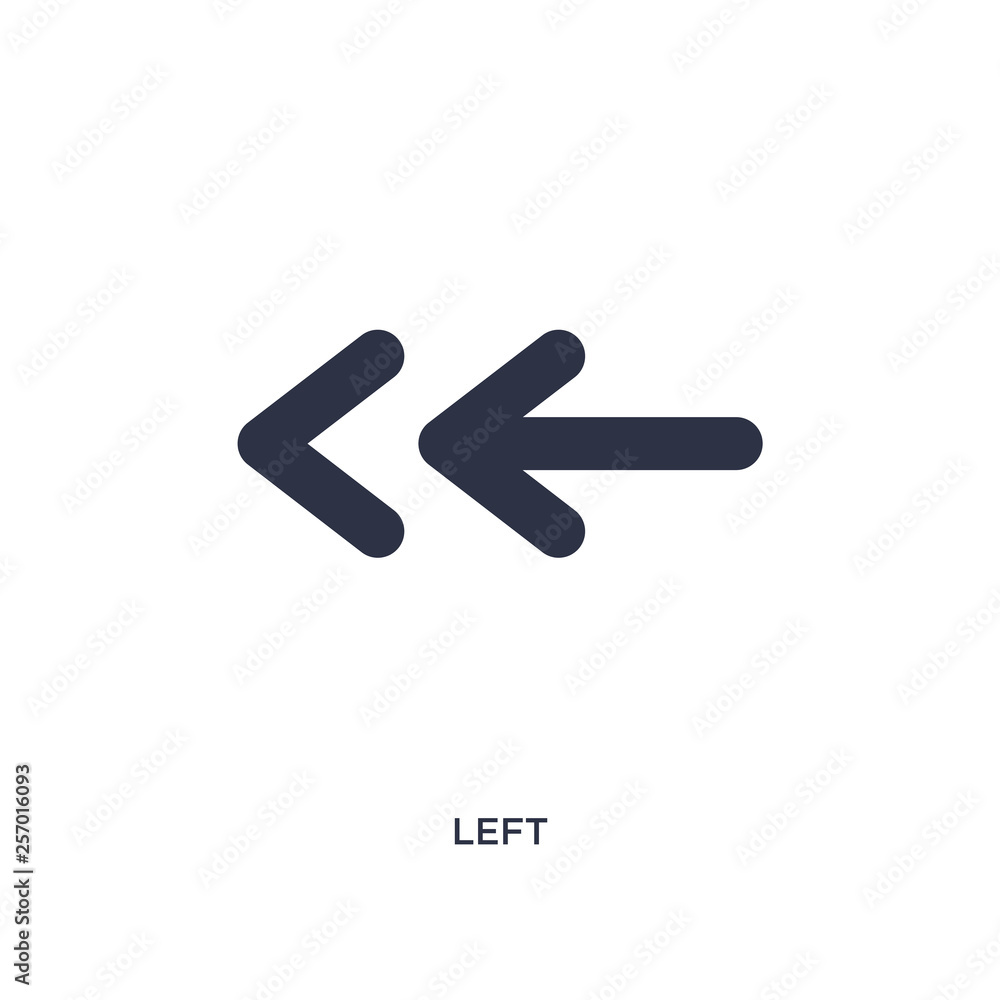 Aufkleber left icon on white background. simple element illustration from interface concept.