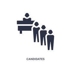candidates icon on white background. Simple element illustration from human resources concept.