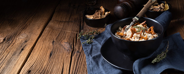 Kaszotto- polish risotto from barley groats with mushrooms - obrazy, fototapety, plakaty