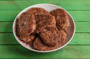 Vegetarian cutlets on a plate.
