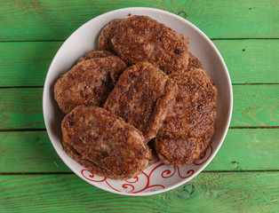 Vegetarian cutlets on a plate.