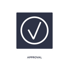 approval icon on white background. Simple element illustration from human resources concept.