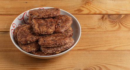 Vegetarian cutlets on a plate.