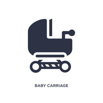 baby carriage icon on white background. Simple element illustration from kid and baby concept.