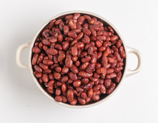 Boiled beans on a plate.