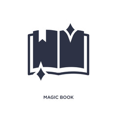 magic book icon on white background. Simple element illustration from magic concept.