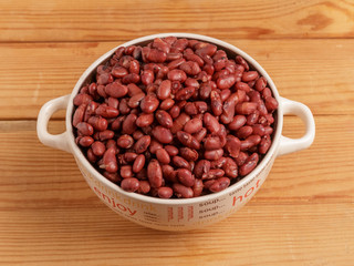 Boiled beans on a plate.