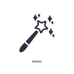 magic icon on white background. Simple element illustration from magic concept.